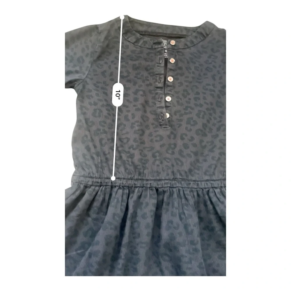 Carter’s casual twirl bodysuit dress Girl 4T midnight leopard print front button